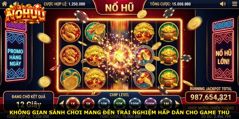 Không gian sảnh chơi mang đến trải nghiệm hấp dẫn cho game thủ