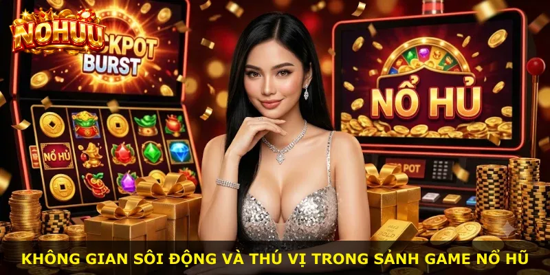 Không gian sôi động và thú vị trong sảnh game nổ hũ
