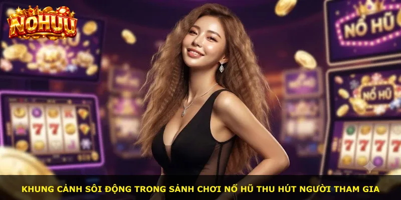 Khung cảnh sôi động trong sảnh chơi nổ hũ thu hút người tham gia