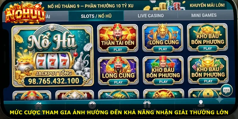 Mức cược tham gia ảnh hưởng đến khả năng nhận giải thưởng lớn