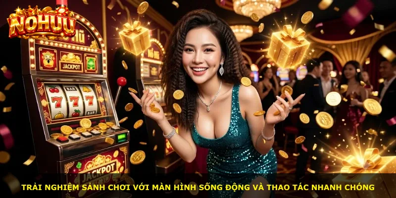 Trải nghiệm sảnh chơi với màn hình sống động và thao tác nhanh chóng